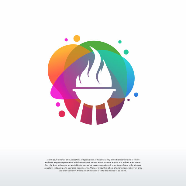 五彩的火，火，火焰设计模板设计图片下载