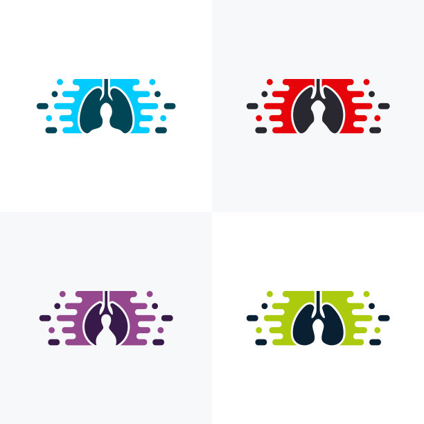 数码肺像素肺标志设计理念图片下载