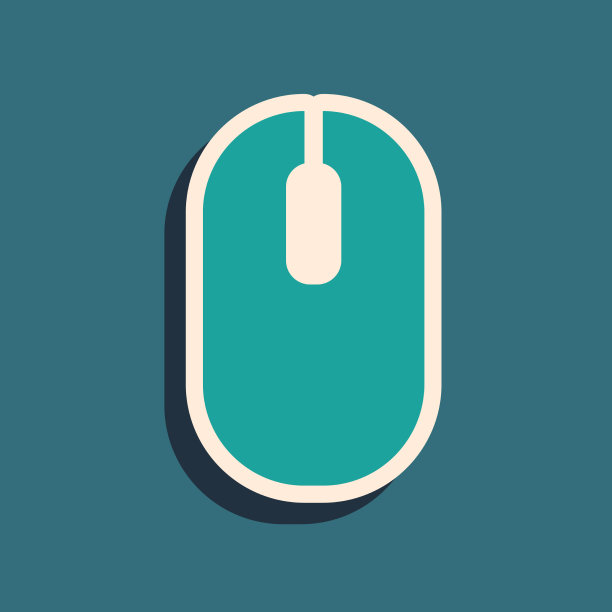 绿色鼠标图标隔离在绿色上图片下载