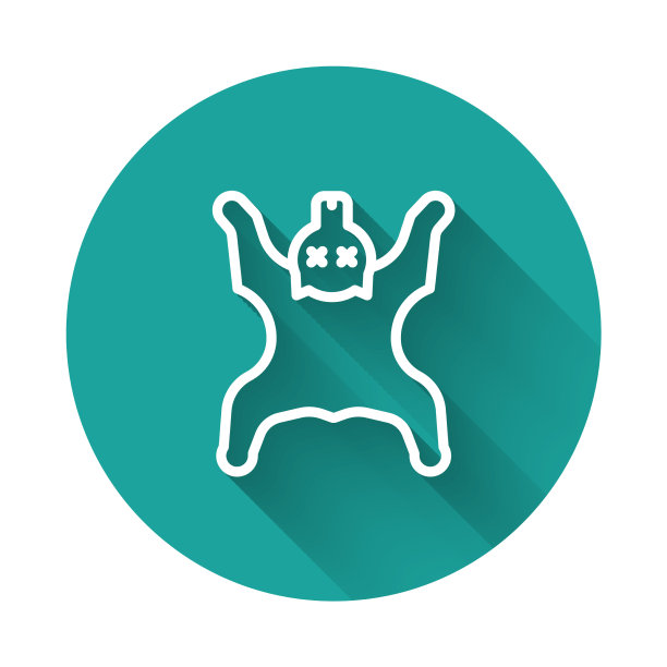 白色线熊皮肤图标孤立与长图片下载