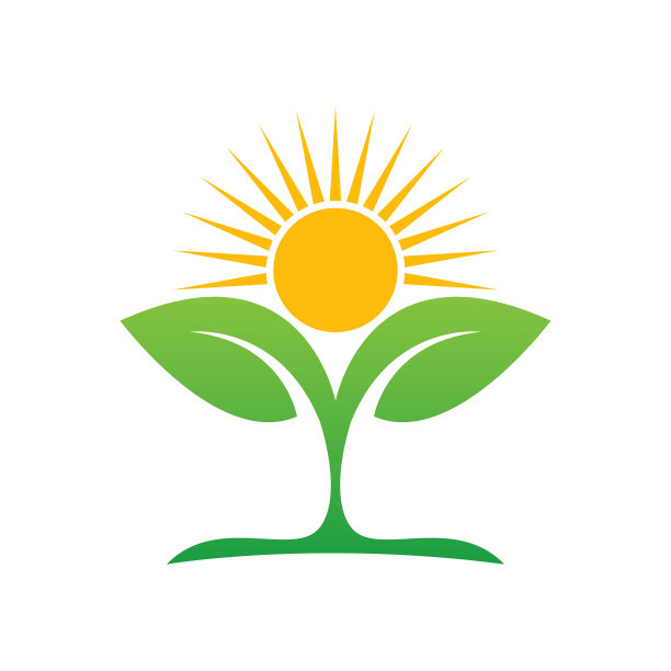 日出绿树标志设计模板图片下载