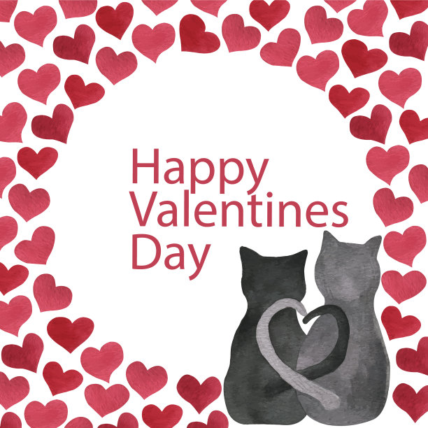 情人节快乐的明信片图片下载