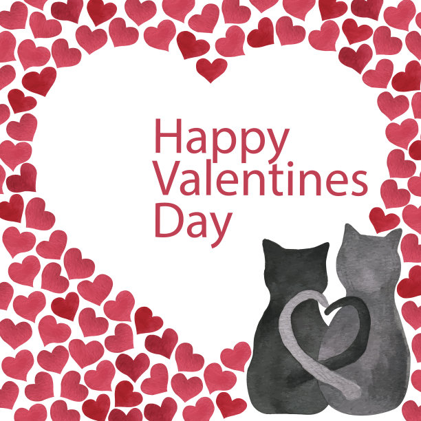 情人节快乐的明信片图片下载