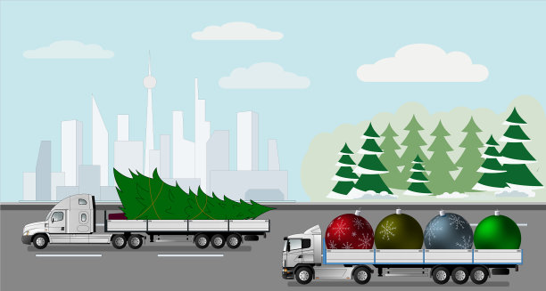 圣诞节运输货物图片下载