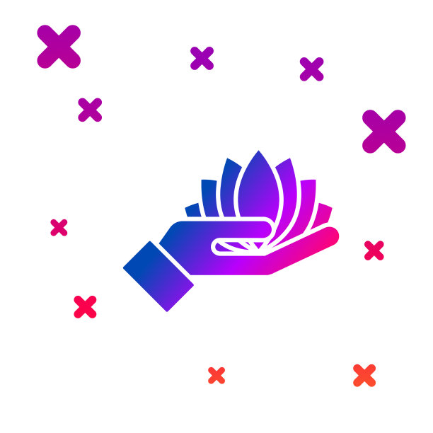 颜色莲花图标孤立在白色图片下载