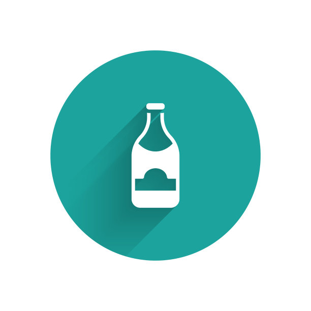 白色香槟酒瓶图标孤立与长图片下载