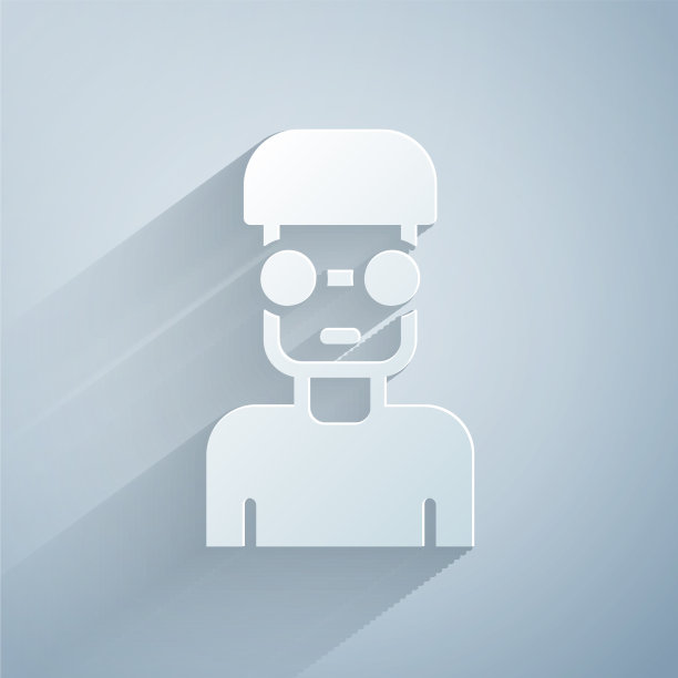 剪纸书呆子极客偶像孤立在灰色图片下载