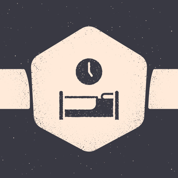 Grunge睡觉时间图标孤立在灰色图片下载