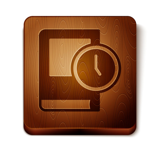 棕色时间的书图标孤立在白色图片下载