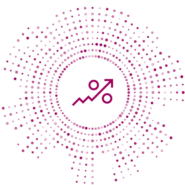 紫色百分比向上箭头图标孤立在白色上图片下载