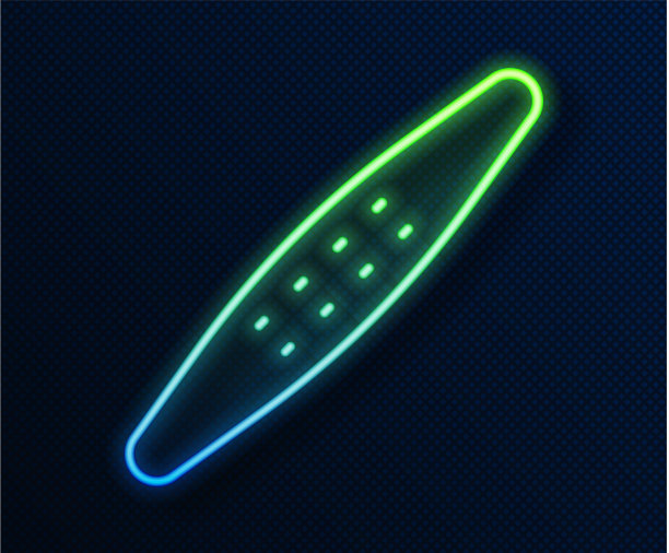 发光的霓虹线指甲文件宠物图标隔离图片下载