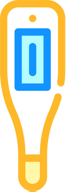 电子医疗温度计的颜色图标图片下载