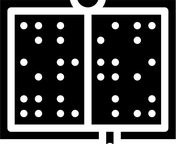 盲文书字形图标黑色图片下载