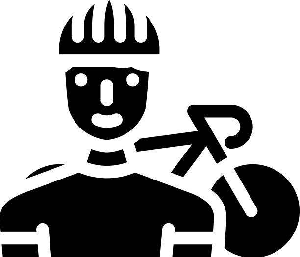 自行车运动的自行车字形图标图片下载