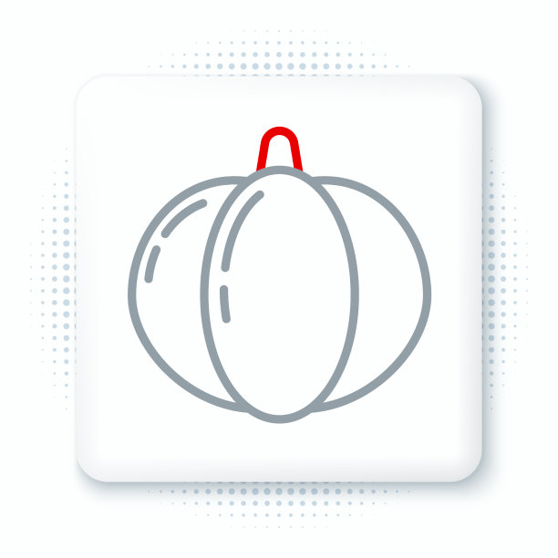 线南瓜图标孤立在白色背景图片下载