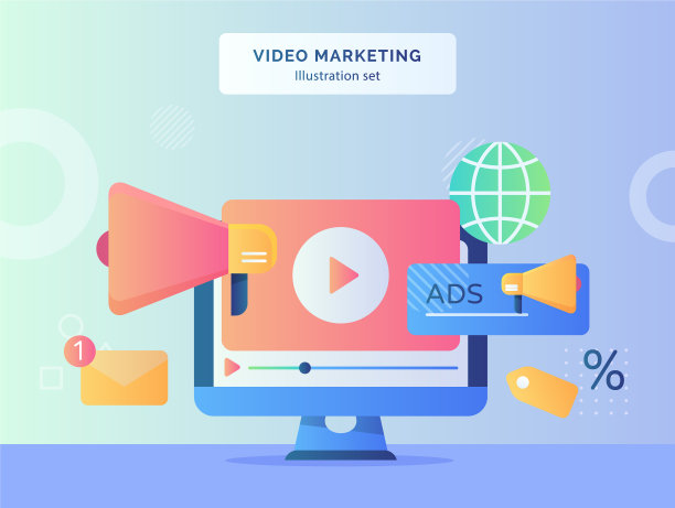 视频营销集视频播放图标展示图片下载