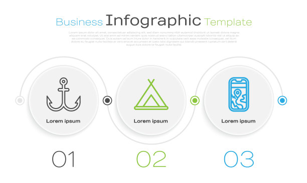 设置线锚旅游帐篷和城市地图图片下载
