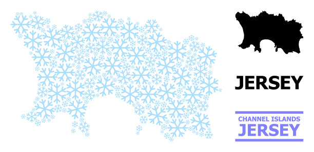 冰雪拼贴地图泽西岛与雪图片下载