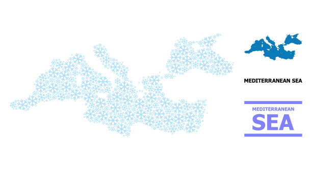 冬季马赛克地图地中海雪图片下载