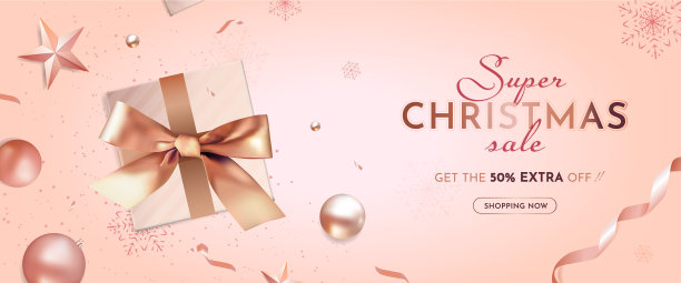 圣诞超级销售横幅模板图片下载