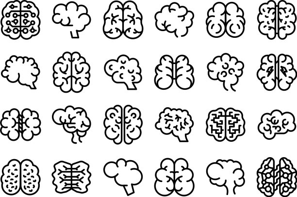 人脑图标设置轮廓样式图片下载