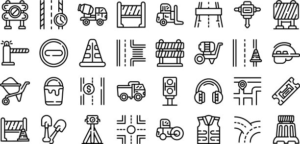 公路建设图标设置轮廓样式图片下载