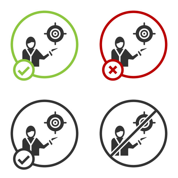 黑色营销目标战略概念图标图片下载