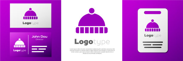 标志型冬季帽子图标孤立在白色图片下载