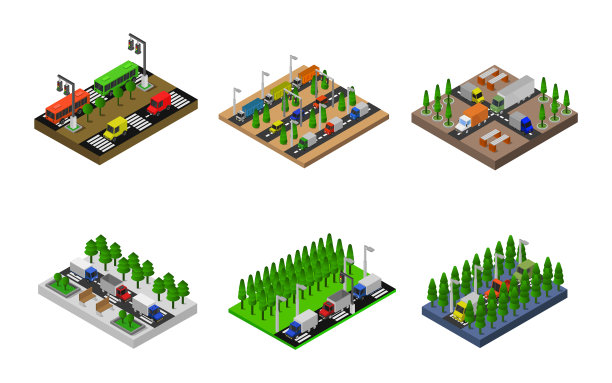 等距十字路口设置图片下载