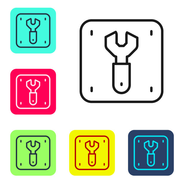 黑线修铁路图标孤立上图片下载