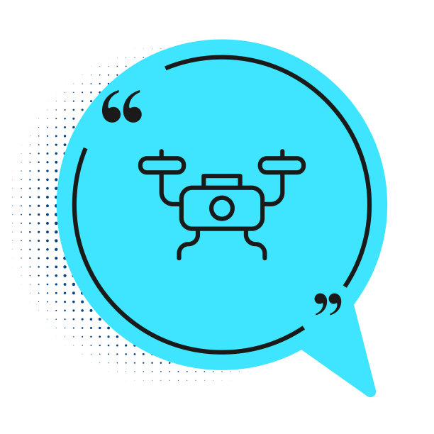 黑线无人机飞行图标孤立在白色图片下载