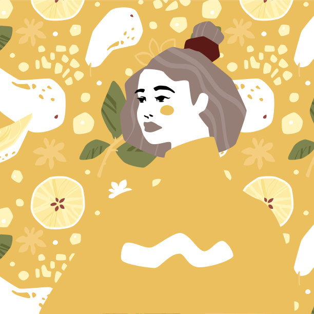年轻女子图案背景图片下载