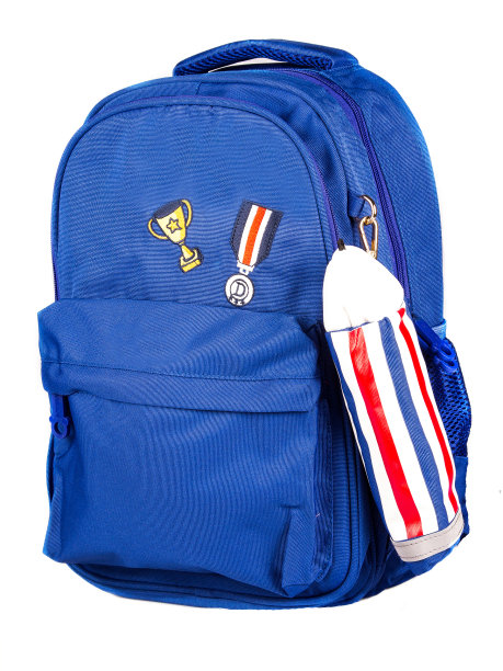 美丽的学生背包上的白色背景。为上学做准备图片下载