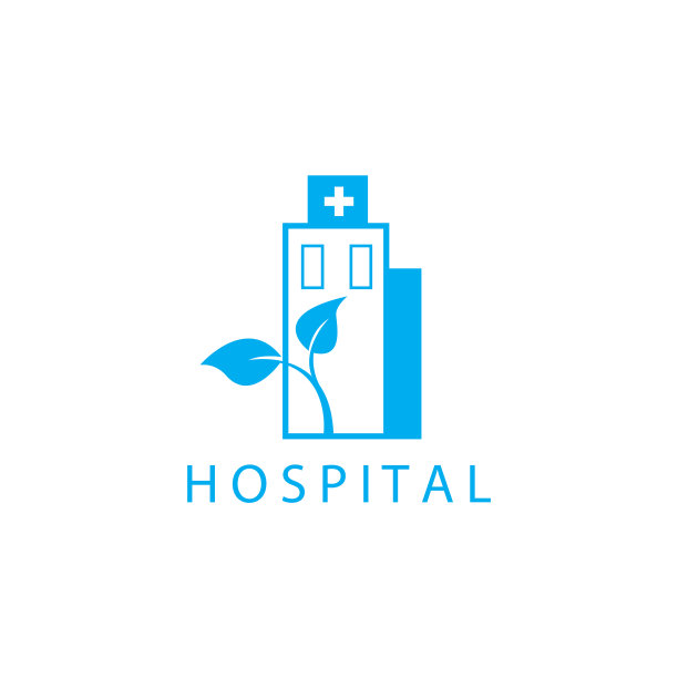 医院的标志采用自然简洁的色彩设计图片下载