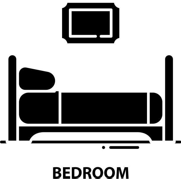卧室图标黑色标志与编辑图片下载