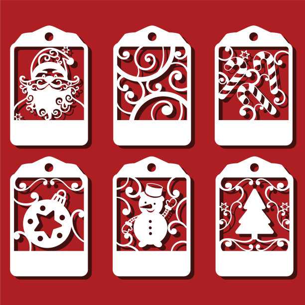 圣诞标签圣诞球树图片下载