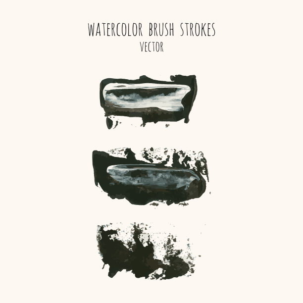 矢量暗黑色垃圾水彩，油墨纹理集图片下载