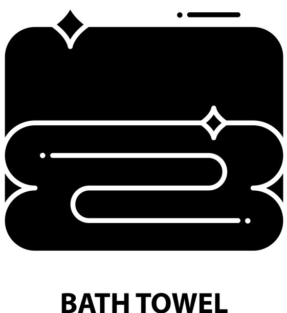 浴巾标志标志用黑色标志图片下载
