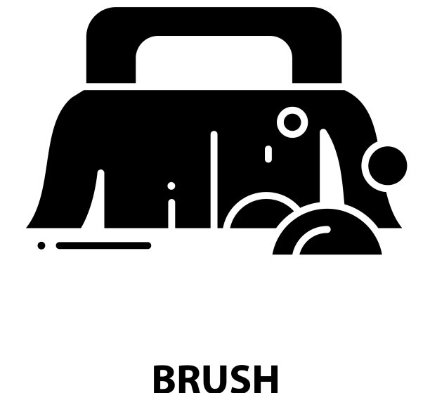 笔刷符号图标黑色符号与可编辑图片下载