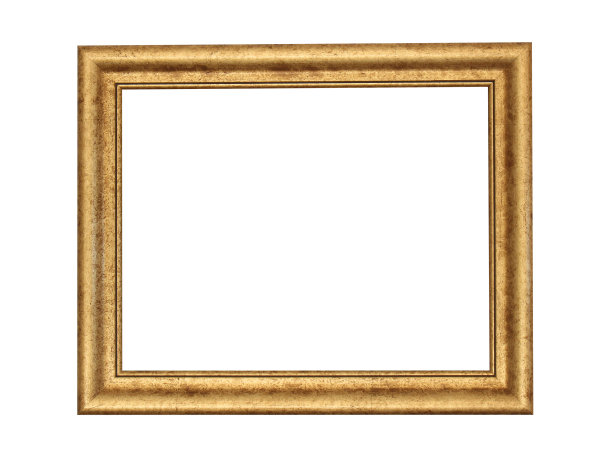 棕色的木制画框。孤立在白色图片下载