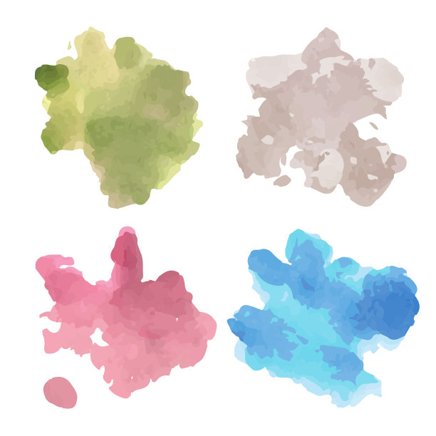 矢量收集水彩手绘笔触图片下载