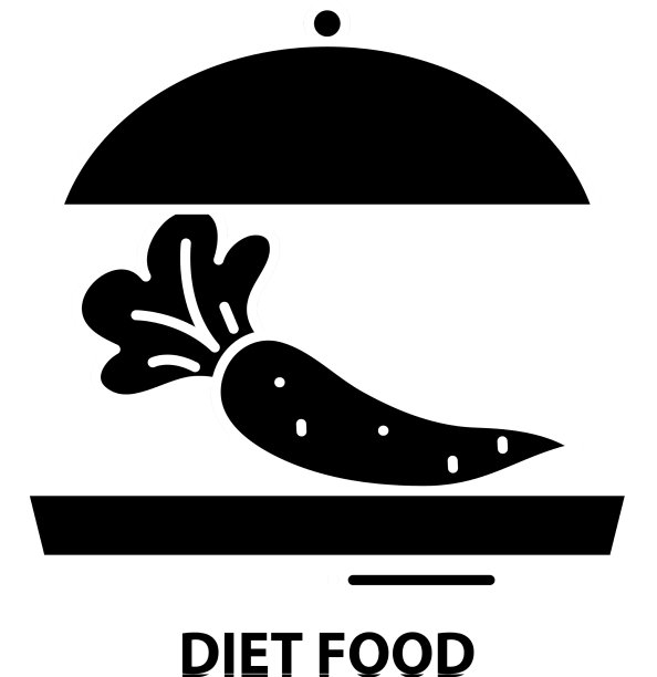 饮食图标黑色标志与可编辑图片下载