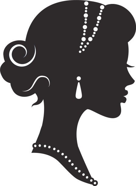 女性剪影历史与优雅的发型图片下载