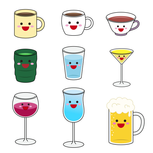 喝酒杯套微笑图片下载