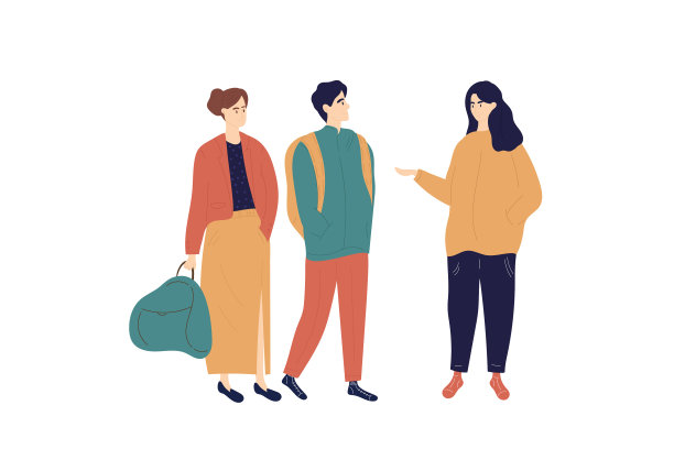 年轻的游客朋友背着背包和手提包图片下载