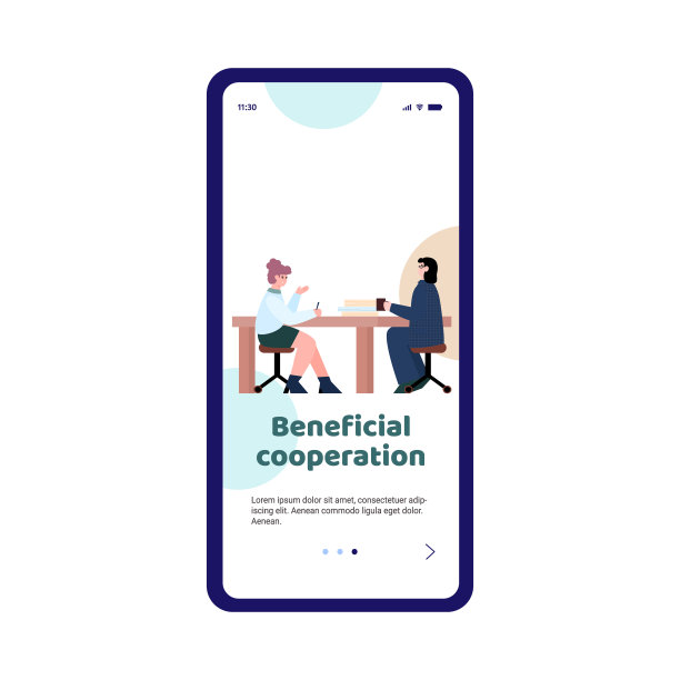 有利合作的入职页面设计，卡通矢量插图。图片下载