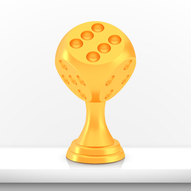 获奖者骰子杯奖金杯标志孤立图片下载