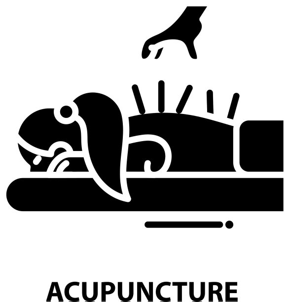 针灸图标黑色标志可编辑图片下载