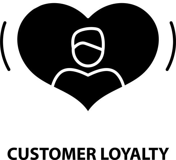 顾客忠诚标志与黑色标志图片下载