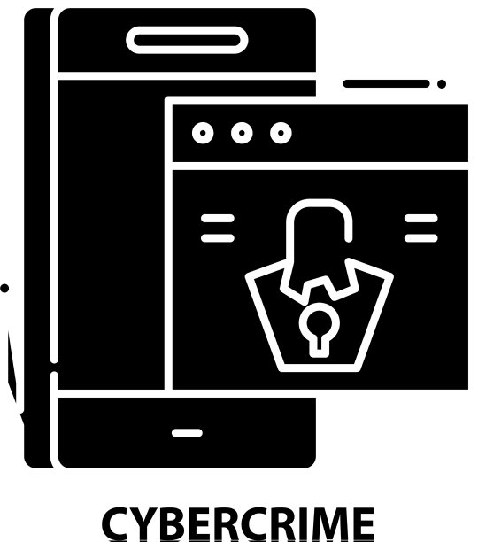 网络犯罪图标与可编辑的黑色标志图片下载